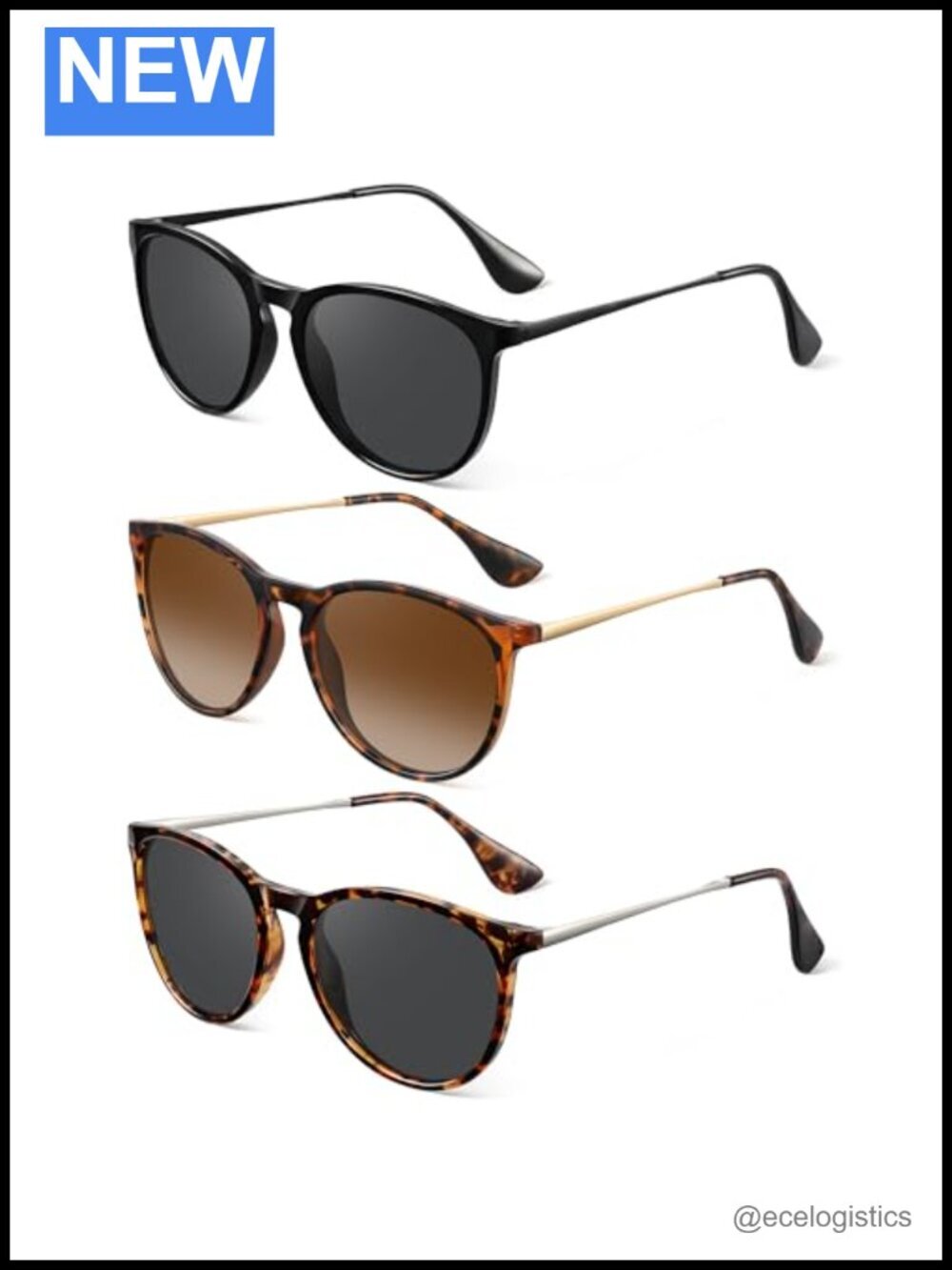 Polarized Round Sunglasses Women Men UV Protection Vintage Retro Trendy Metal